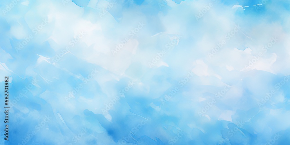 Obraz premium Blue sky and clouds watercolor background.