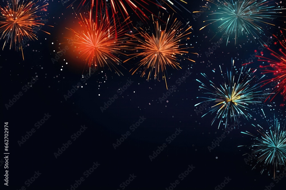 Abstract Fireworks Backdrop With Text Space