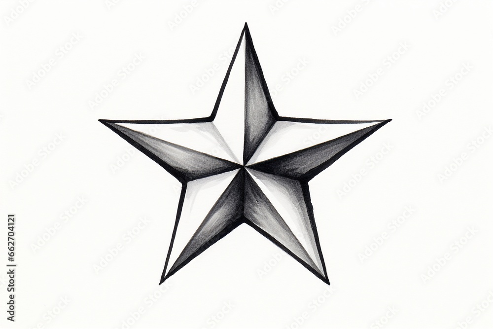 Hand-Drawn Black Star on White Background in Marker Style Hand-Drawn Black Star on White Background in Marker Style