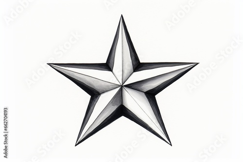 Hand-Drawn Black Star on White Background in Marker Style