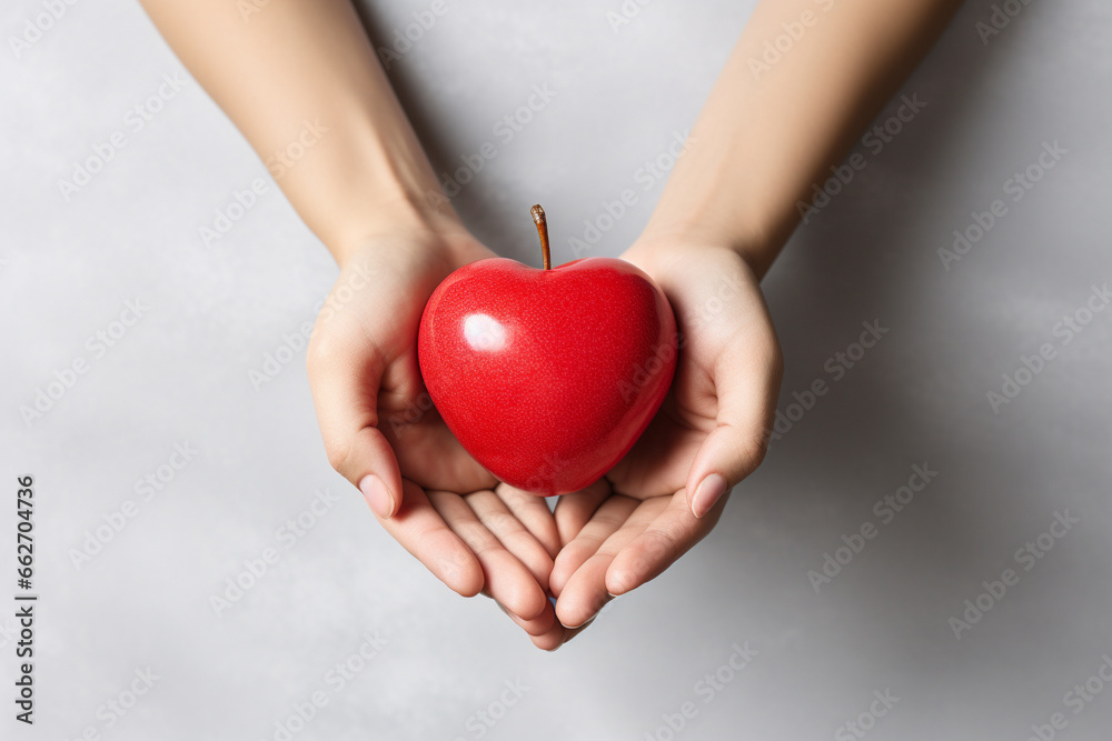 Two hands tenderly holding a vibrant red heart, symbolizing the profound and compassionate connection between individuals in a simple yet powerful gesture of love and care. Ai generated Two hands tenderly holding a vibrant red heart, symbolizing the profound and compassionate connection between individuals in a simple yet powerful gesture of love and care. Ai generated
