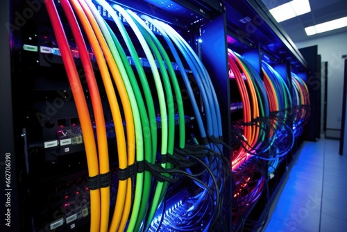 fiber optic cables connected to enterprise storage