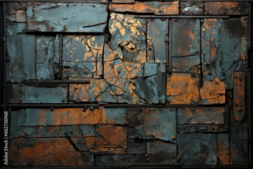 Worn and weathered iron surface with unique patterns  Generative AI