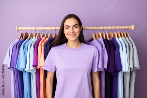 Attractive Clothes Designer Amidst Fashionable Backdrop