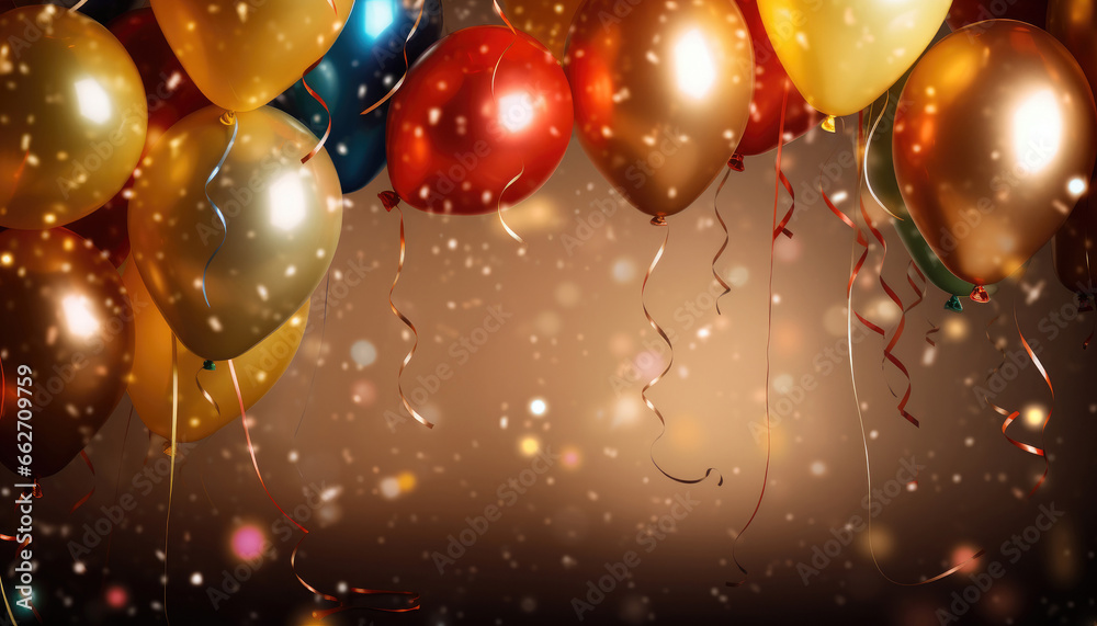 Beautiful Festive Background with Multicolored Balloons Beautiful Festive Background with Multicolored Balloons
