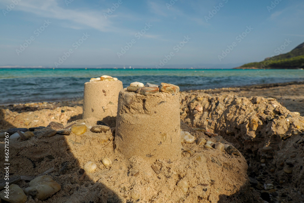 sand castle in notre dame beach in porquerolles island france panorama landscape sand castle in notre dame beach in porquerolles island france panorama landscape