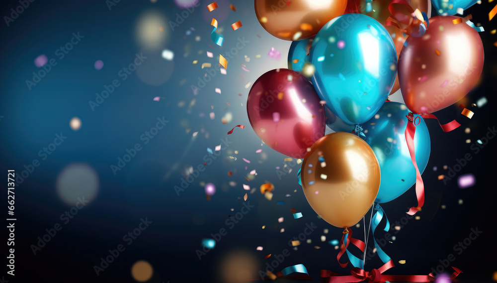 Beautiful Festive Background with Multicolored Balloons Beautiful Festive Background with Multicolored Balloons
