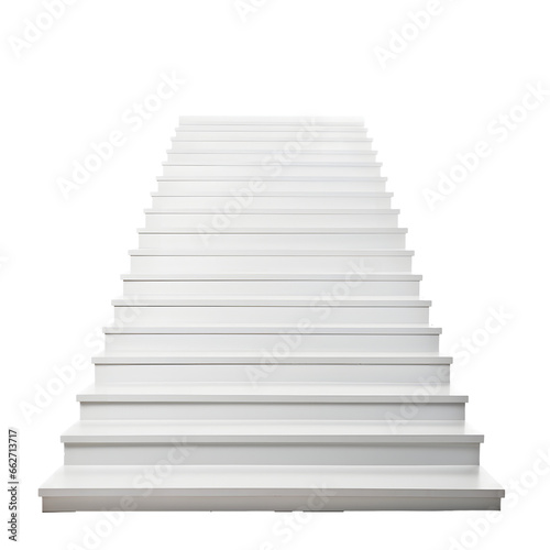 wooden stairs steps leading upwards isolated on transparent background or white background