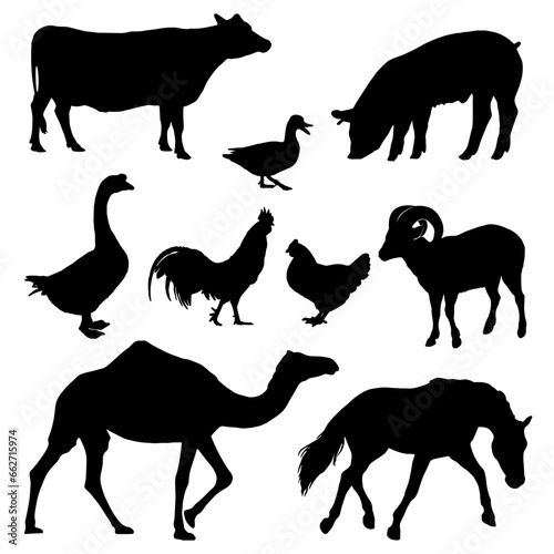 set of animals silhouettes