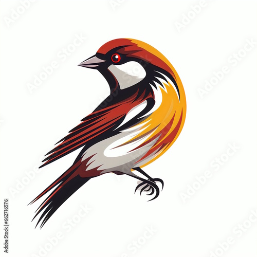 Sparrow Logo Isolated on White Background.
