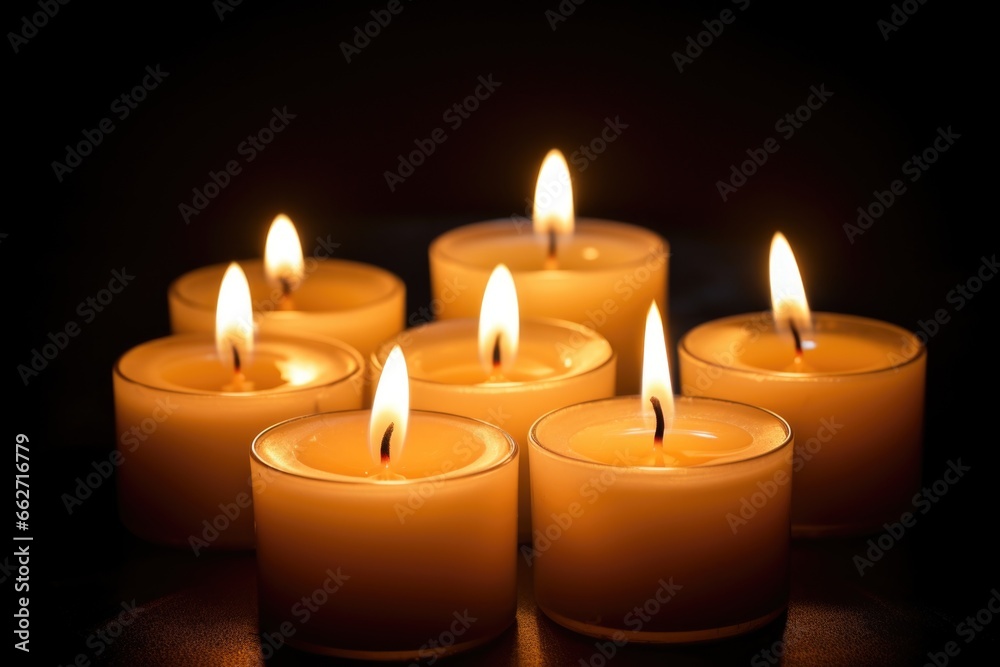 lit candles against a dark background creating soft light lit candles against a dark background creating soft light