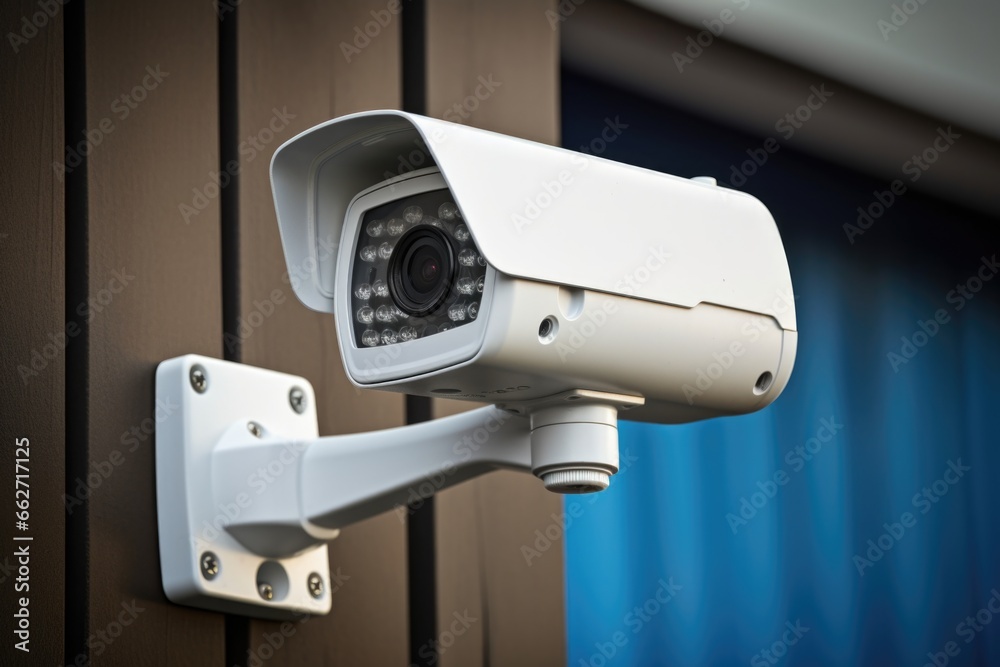 surveillance camera mounted on a home exterior