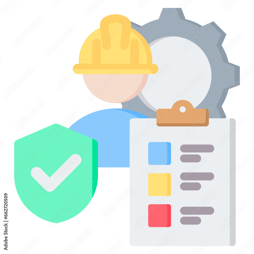 Contractor Safety Management Flat Icon