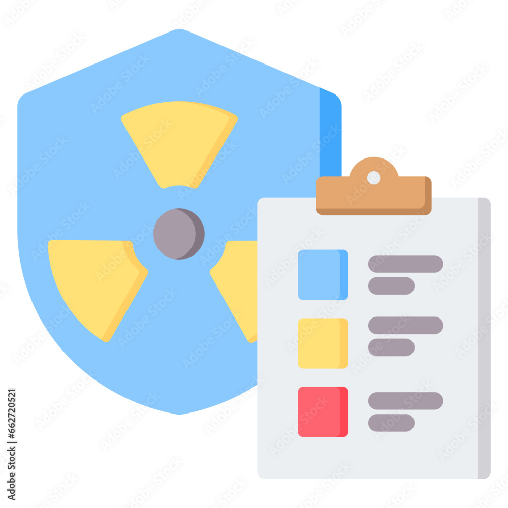 Radiation Safety Protocols Flat Icon Radiation Safety Protocols Flat Icon