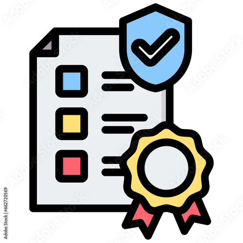 Safety Policies Outline Color Icon