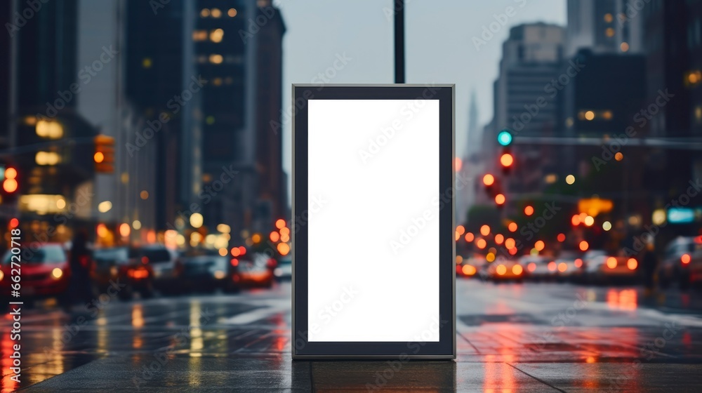 Blank mock up of empty street poster billboard on city background. Blank mock up of empty street poster billboard on city background.