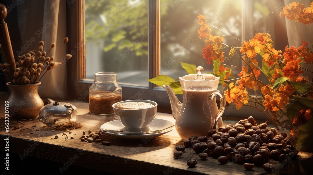 Obraz premium A tranquil morning moment ultra realistic illustration - Generative AI.