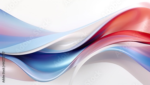 abstract shape with a blue and red wave  in the style of aluminum