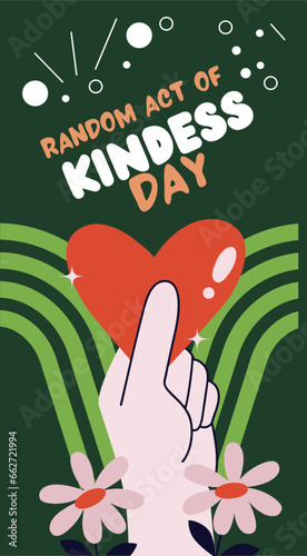 World Kindness Day. Celebration text. Vector lettering. Isolated on white background.