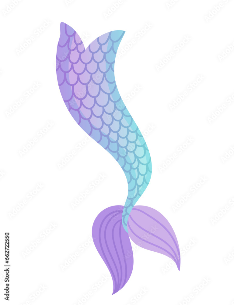 Mermaid tail for costume or cosplay purple and blue color vector illustration isolated on white background Mermaid tail for costume or cosplay purple and blue color vector illustration isolated on white background