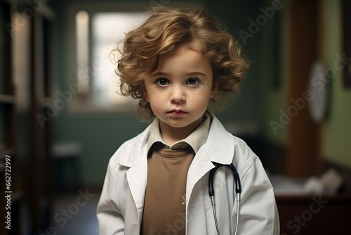 Young Doctor with Stethoscope, Generative ai photo