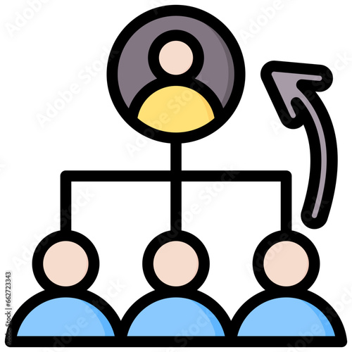 Succession Planning Outline Color Icon
