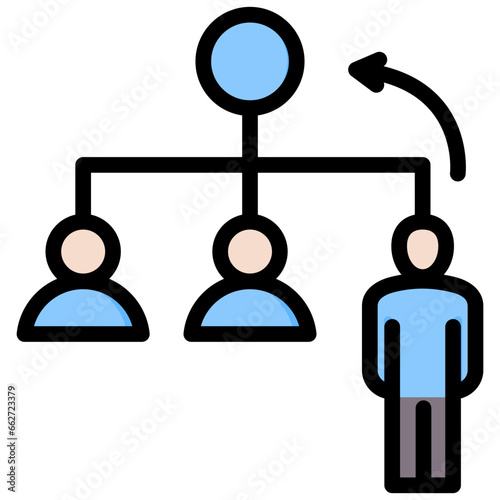Succession Planning Outline Color Icon