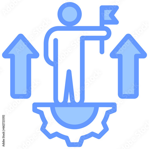 Leadership Development Blue Icon
