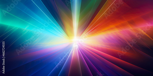 Abstract Rainbow Glow In The Form Of A Tunnel Created Using Artificial Intelligence