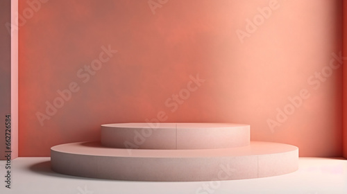 Abstract mock up of geometry podium