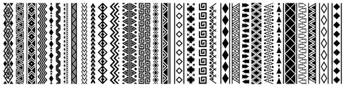 Aztec pattern icon vector set. Border illustration sign collection. Tribal pattern symbol or logo.
