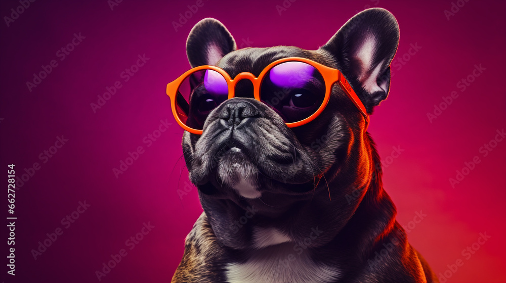 french bulldog wearing glasses