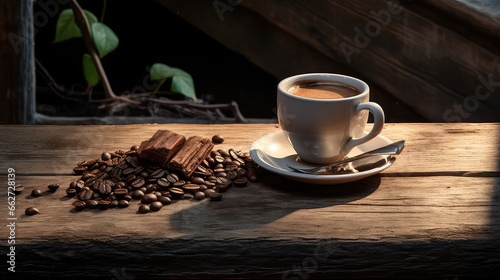 The art of morning coffee ultra realistic illustration - Generative AI.
