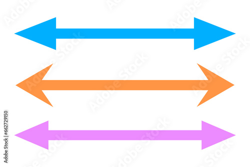 Double straight long arrow icon set