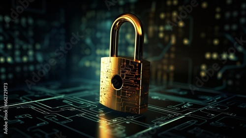Padlock symbolizing data security and encryption