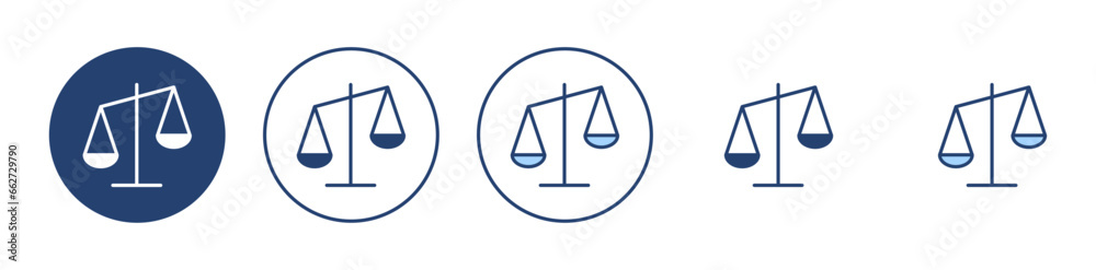Scales icon vector. Law scale icon. Justice sign and symbol Scales icon vector. Law scale icon. Justice sign and symbol