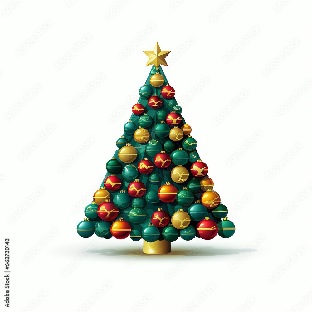 Christmas Tree Isolated on White Background. Christmas Tree Isolated on White Background.