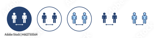 Social distance icon vector. social distancing sign and symbol. self quarantine sign