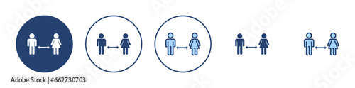 Social distancing vector. social distance sign and symbol. self quarantine sign