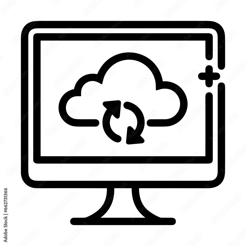 Cloud storage icon symbol vector image. Illustration of the database server hosting cloud system digital design image Cloud storage icon symbol vector image. Illustration of the database server hosting cloud system digital design image