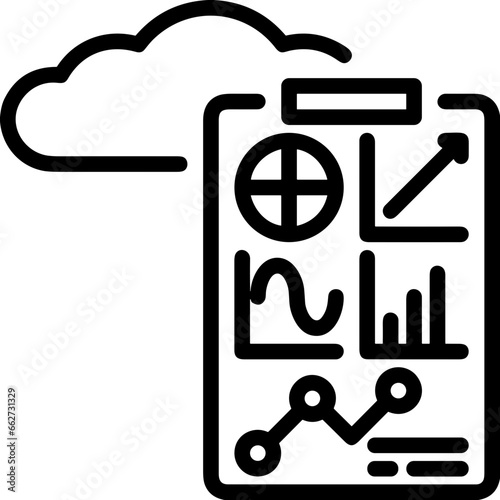 Cloud storage icon symbol vector image. Illustration of the database server hosting cloud system digital design image