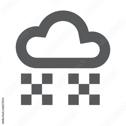 Cloud storage icon symbol vector image. Illustration of the database server hosting cloud system digital design image