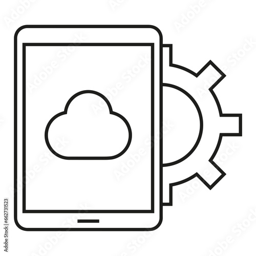 Cloud storage icon symbol vector image. Illustration of the database server hosting cloud system digital design image