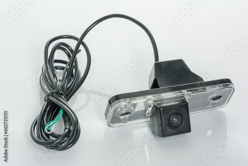 car rear view camera isolated on white background