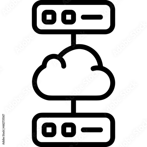 Cloud storage icon symbol vector image. Illustration of the database server hosting cloud system digital design image