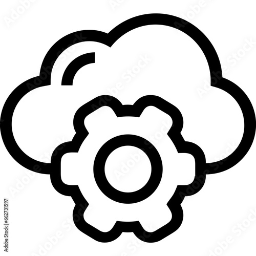 Cloud storage icon symbol vector image. Illustration of the database server hosting cloud system digital design image
