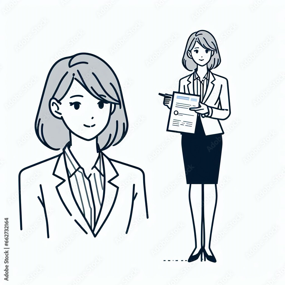 Simple Flat Illustration, girl on white background, business woman, businessman, businesswoman, office work, digital art, investor woman concept, cryptocurrency investing, high quality. Generative AI. Simple Flat Illustration, girl on white background, business woman, businessman, businesswoman, office work, digital art, investor woman concept, cryptocurrency investing, high quality. Generative AI.