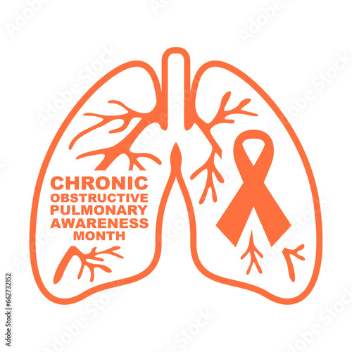 chronic obstructive pulmonary awareness month vector image illustration