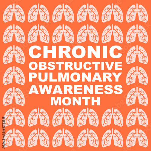 chronic obstructive pulmonary awareness month vector image illustration