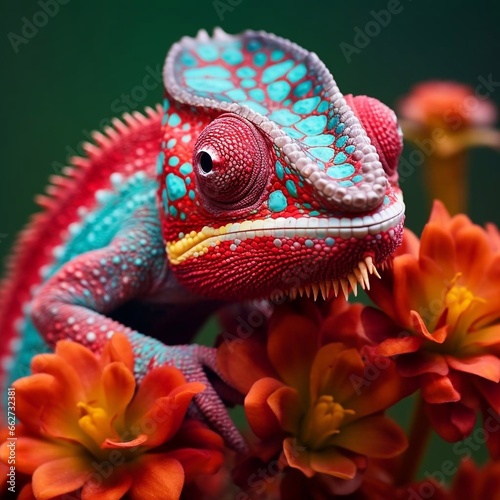 Colorful chameleon close up portrait © Mykhaylo